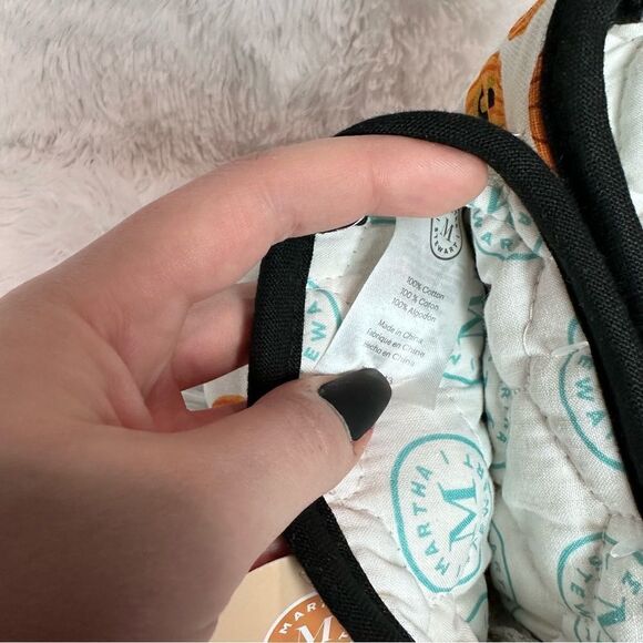 NWT Martha Stewart Halloween Fall Pumpkin Oven Mitts - Set of Two - Picture 6 of 8